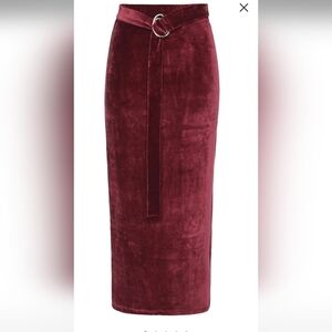 Elegant Burgundy Velvet Maxi Skirt Jolie By Edward Spiers Size S Portugal